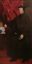 Porträtt av Cristoforo Madruzzo, kardinal och biskop av Trent, 1552